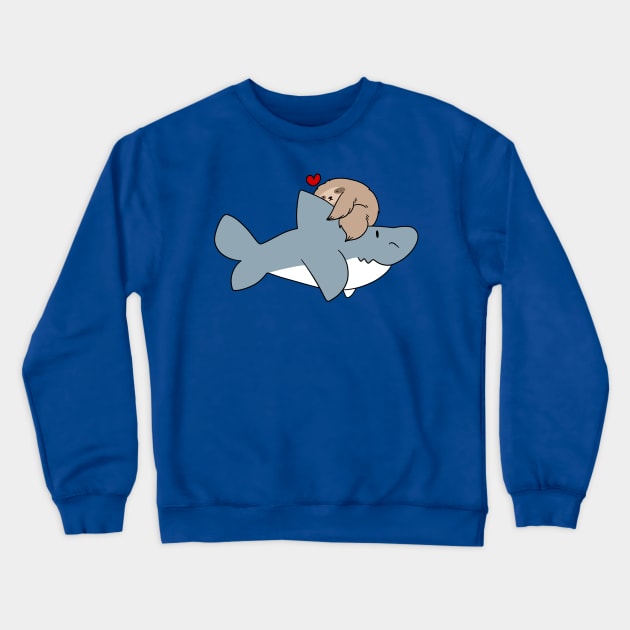 Sloth Loves Shark Crewneck Sweatshirt by saradaboru